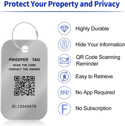 Smart Luggage Tags for Suitcases - Waterproof QR Code Bag Tags with Location Notification When Scanned, Self-Modifiable Info, Durable & Personalized Backpack Travel ID Tags