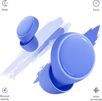 45dB Earplugs for Sleeping,Noise Cancelling Ear Plugs with 8 Pairs Ear Tips, Reusable Hearing Protection Noise Reduction Earplugs Suitable for Concerts,Travel,Work Fit Blue