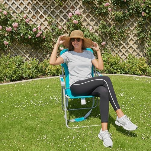 #WEJOY Folding Beach Chairs for Adults, High Back Lightweight for Camp Lawn
