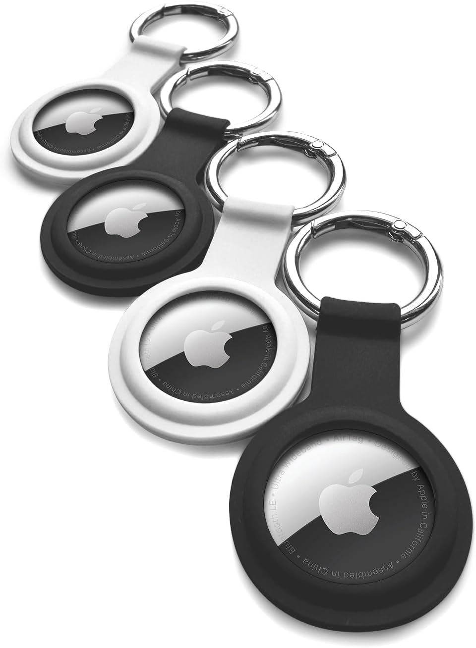 CHARGEWORX Air Tag Holder 4-Pack – Silicone Protective Keychain Holders for Apple Air Tags