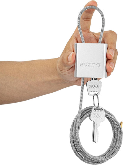 Adjustable Cable Locks with 3 Keys | 6.56ft L x 1/6in D Aluminum Steel Cable Padlock for Bikes, Gate, Lockers & Outdoor Gear | Keyed Different & Silver