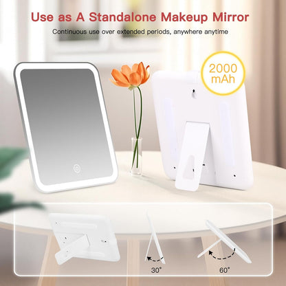 Travel Makeup Bag with LED Mirror, Cosmetic Bags for Women with Light up Mirror, Travel Essentials Makeup Organizer, Makeup Case with Adjustable Dividers and Brush Holder, 3 Color Lights