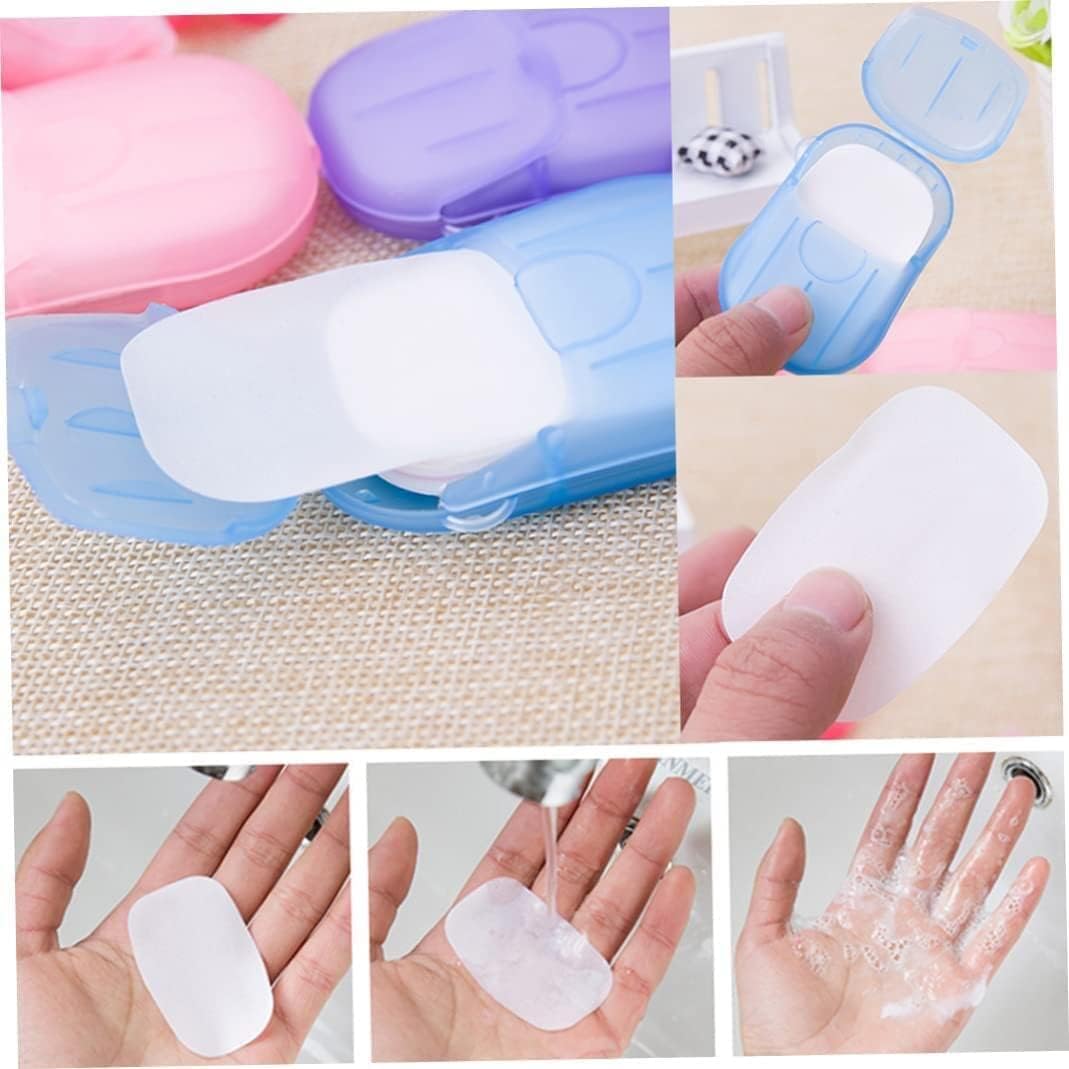 5 Boxes 500 Sheets Disposable Soap Paper Hand Cleaner Fragrance Mini Color Soap Paper for school Indoor, Outdoor, Travel, Camping Hiking Shampoo