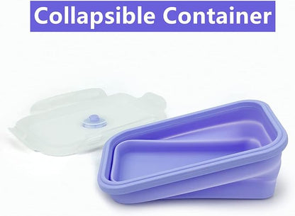Purple Collapsible Meal Prep Containers Camping Bowls Silicone Bento Box - Image 6