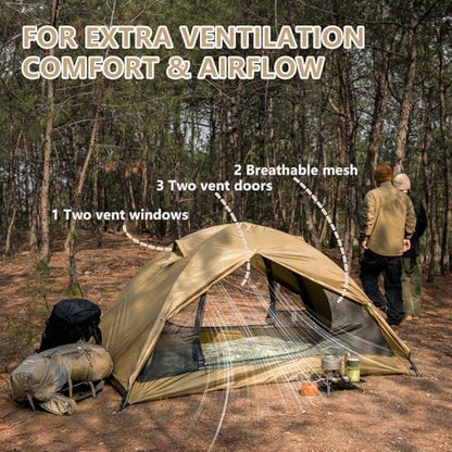 BISINNA Backpacking Tent 1/2/4 Person Lightweight Camping Tent