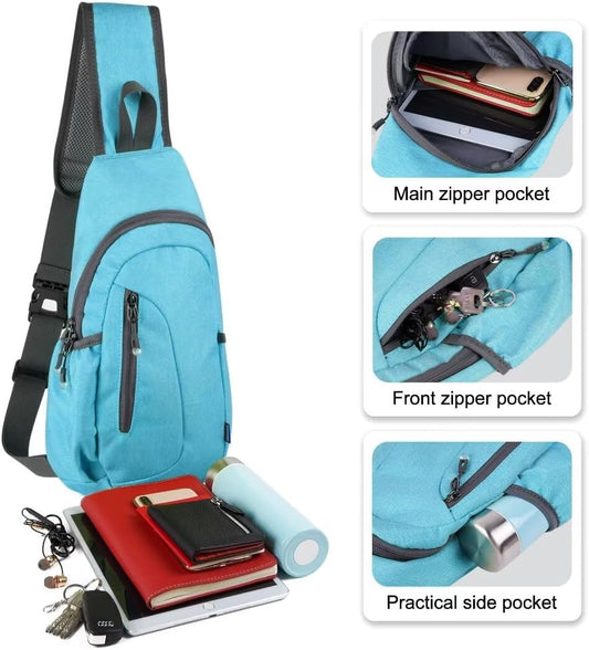 TITECOUGO Small Sling Bag, Lightweight Crossbody Backpack for Men Women, Shoulder Bag for Sports and Outdoor