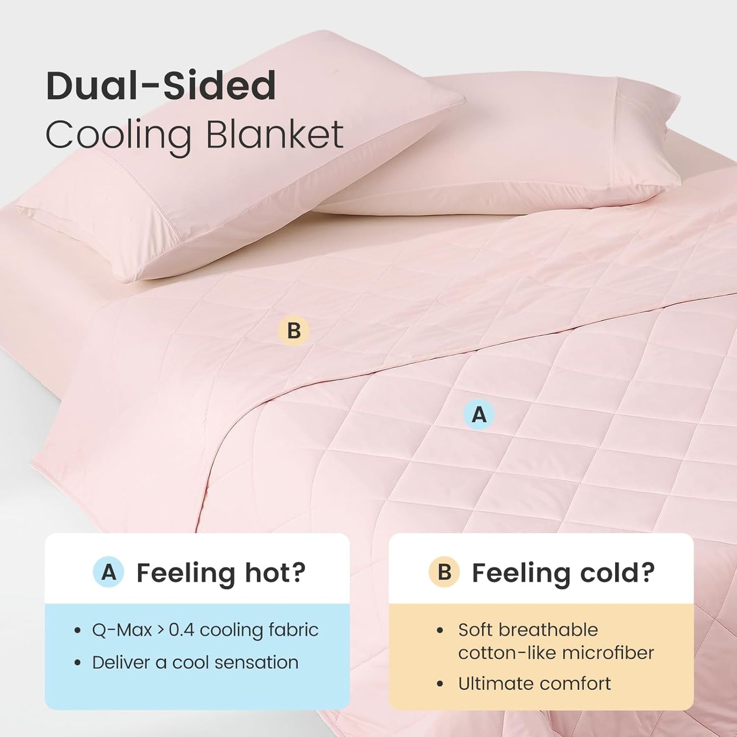 Cozy Bliss Cooling Throw Blanket for Hot Sleepers, Q-Max 0.4 Cooling Comfort 50x70, Cold Blankets for Night Sweats Sleeping, Ultra-Cool Lightweight Breathable Summer Blanket for Bed Travel