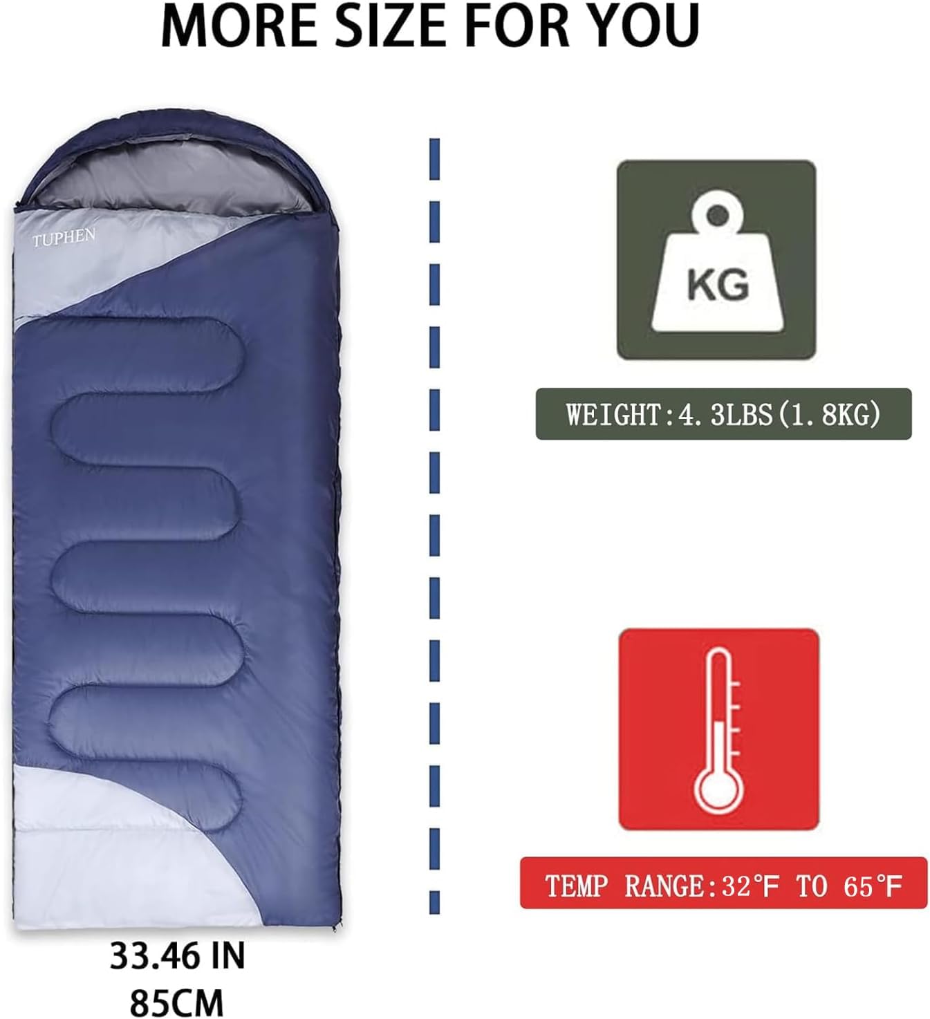 tuphen- Sleeping Bags for Adults Kids Boys Girls Backpacking Hiking Camping Microfiber Liner, Cold Warm Weather 4 Seasons Indoor Outdoor Use, Lightweight & Waterproof