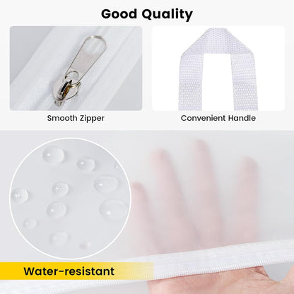 Vorspack Shoe Bags for Travel - 4 Pack Large Transparent Shoe Organizer with Handle Dustproof Shoe Bag Reusable Shoe Storage Bags for Men & Women