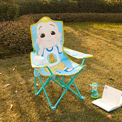 Cocomelon Kids Folding Camp Chair with Carry Bag,Indoor/Outdoor Portable Chair, Lightweight & Compact, Great for Travel, Camping, Beach, Ages 3+