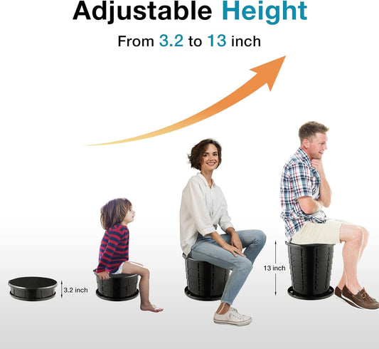 TRIPTIPS Upgrade Retractable Portable Toilet Travel Toilet Adjustable Height Camping Toilet Portable Potty for Adults Kids, Foldable Portable Toilet for Camping/Car