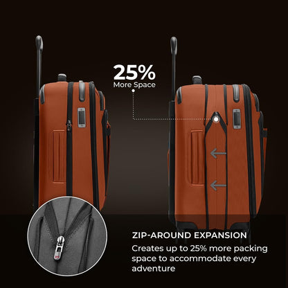 Briggs & Riley International 21" Carry On Expandable Spinner - Luggage for Travel, Suitcases with Wheels, Softside Rolling Bag for Men & Women - ZDX Collection, Canyon