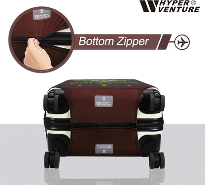 HYPER VENTURE Washable Luggage Cover - Fashion Suitcase Protector Fits 27-30 Inch Luggage (Eagle Glory, L)