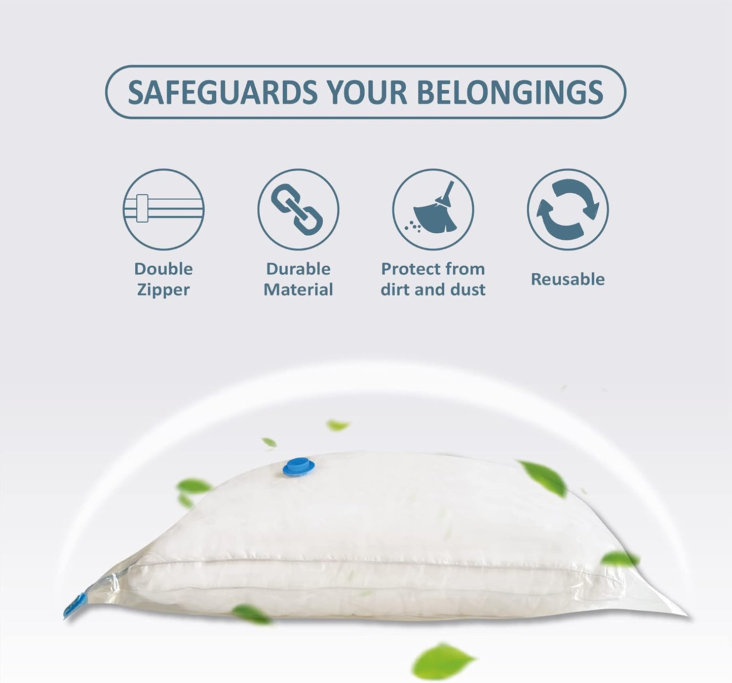 10 Pack Vacuum Storage Bags with Pump, 5 Jumbo and 5 Large Space Saver Vacuum Storage Bags, Vacuum Seal Bags for Clothing, Comfoters, Pillows, Blanket, Bedding