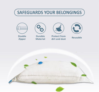 10 Pack Vacuum Storage Bags with Pump, 5 Jumbo and 5 Large Space Saver Vacuum Storage Bags, Vacuum Seal Bags for Clothing, Comfoters, Pillows, Blanket, Bedding