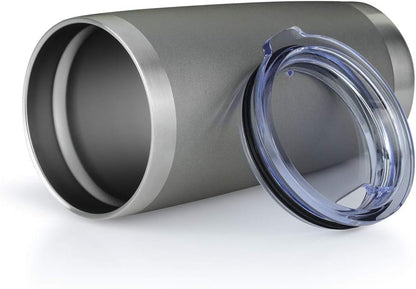 20oz Tumbler Bulk Stainless Steel Vacuum Insulated Tumblers with Lid Double Wall Travel Mug Durable Powder Coated Coffee Cup, Suitable for Ice Drinks and Hot Beverage (Gray 1pack)