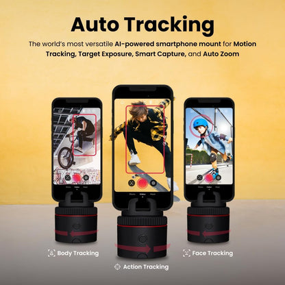 Pivo Pod Classic Auto Tracking Phone Holder, Face & Body Tracker, 360° Rotation, Stand for Content Creation with Remote Control, Smart Mount and Travel Case