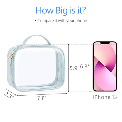 PACKISM TSA Approved Toiletry Bag, 3 Pack Clear Makeup Bags with Handle Large Opening, Clear Toiletry Bags Fit Carry-on Travel Essentials, Quart-sized Travel Bags for Toiletries, Multicolor