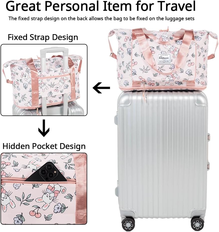 Large Capacity Foldable Travel Bag Expandable Portable Carry on Bag Dry&Wet Separation Sports Duffel Bags