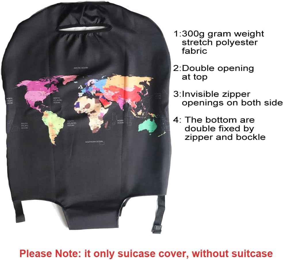 MosaiRudo Thicker Luggage Cover Elastic Suitcase Cover Protector Fits 18-32 Inch Suitcase Travel Accessories (Colorful, S)