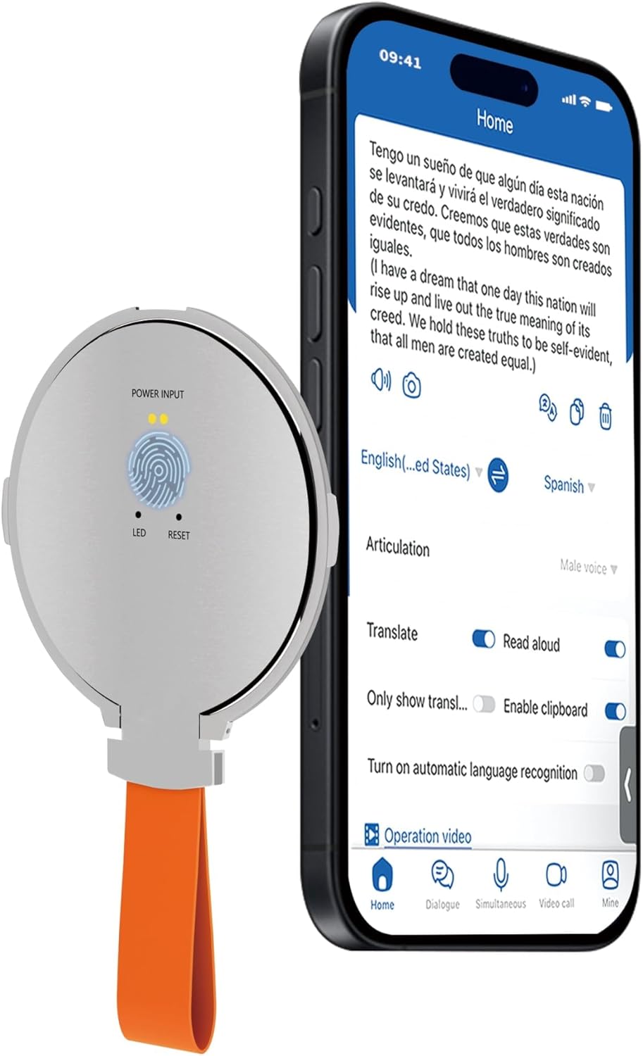 Language Translator Device for All Languages, Pocket AI Real Time Translation Device, Voice/Word/Photo/Call/Offline Translate for Travel, Business & Learning (Silver)