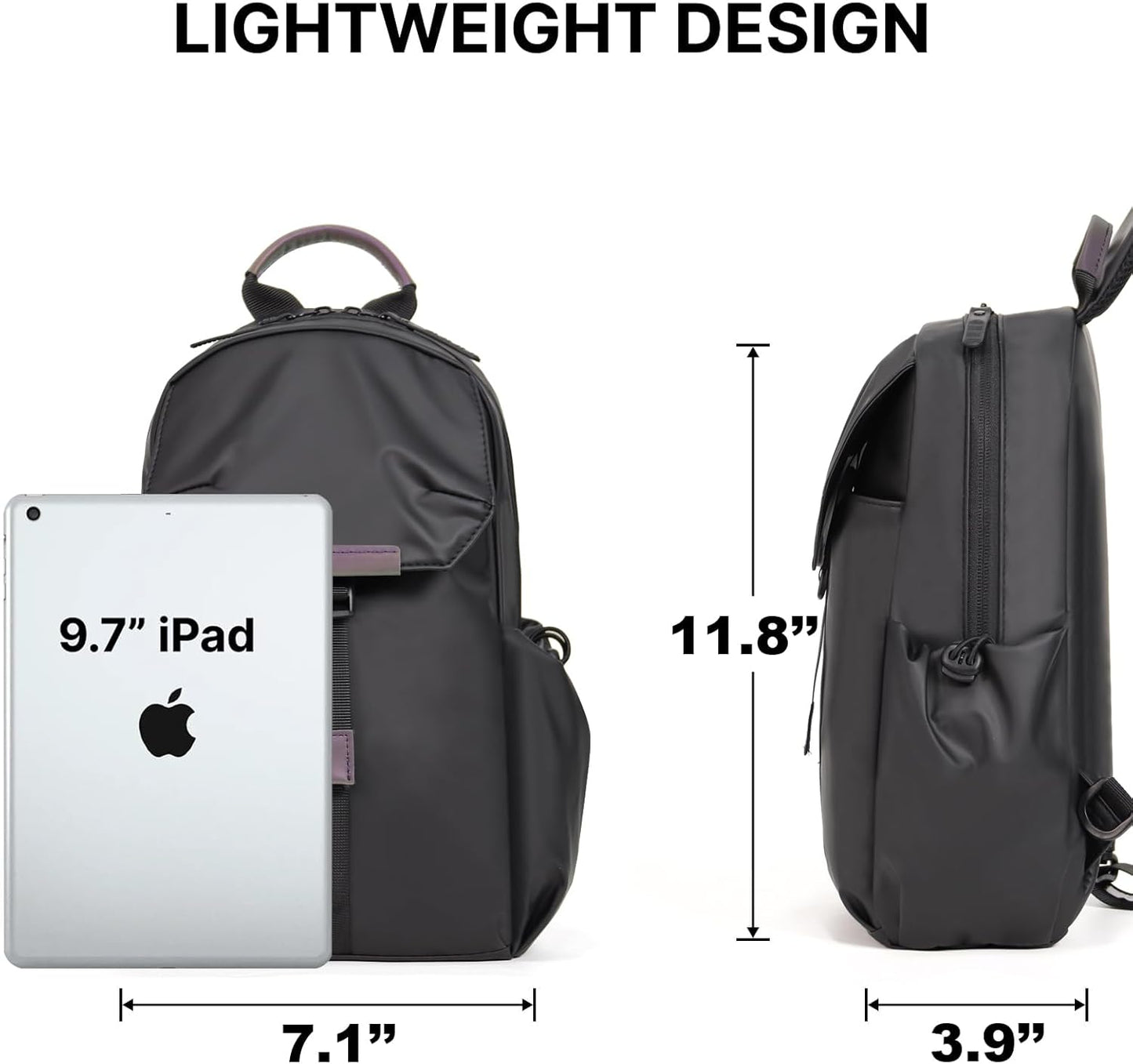 Crossbody Messenger Bag for Women Men Travel Backpack Convertibale Sling Bag Travel Hiking Daypack，Water-Resistant (black, small)