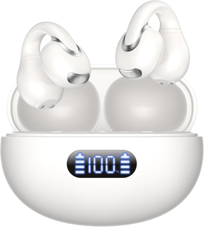 Language Translation Earbuds Real Time, IAMJOY Language Translator Earbuds Open Ear Clip-On Earbuds, Audifonos Traductores Inglés Español Language Translator Device with APP for Travel Study, White