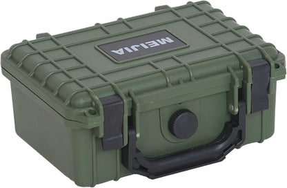 MEIJIA IP67 waterproof hard compact case,Customizable Fit Foam,8.12”x6.56”x 3.56”,Fit Use of Drones, Cameras,Equipments,lens (Green)