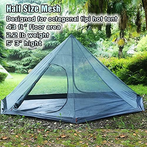 4 Persons 5lb Lightweight Tipi Hot Tents with Stove Jack, 7'3" Standing Room, Teepee Tent for Hunting Family Team Backpacking Camping Hiking
