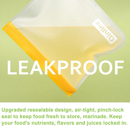 Reusable Food Storage Bags - 10 Pack Freezer Bags, Extra Thick Leakproof Lunch Bags for Salad Fruit Marinate Meats Travel - 10 Sandwich Storage Bag