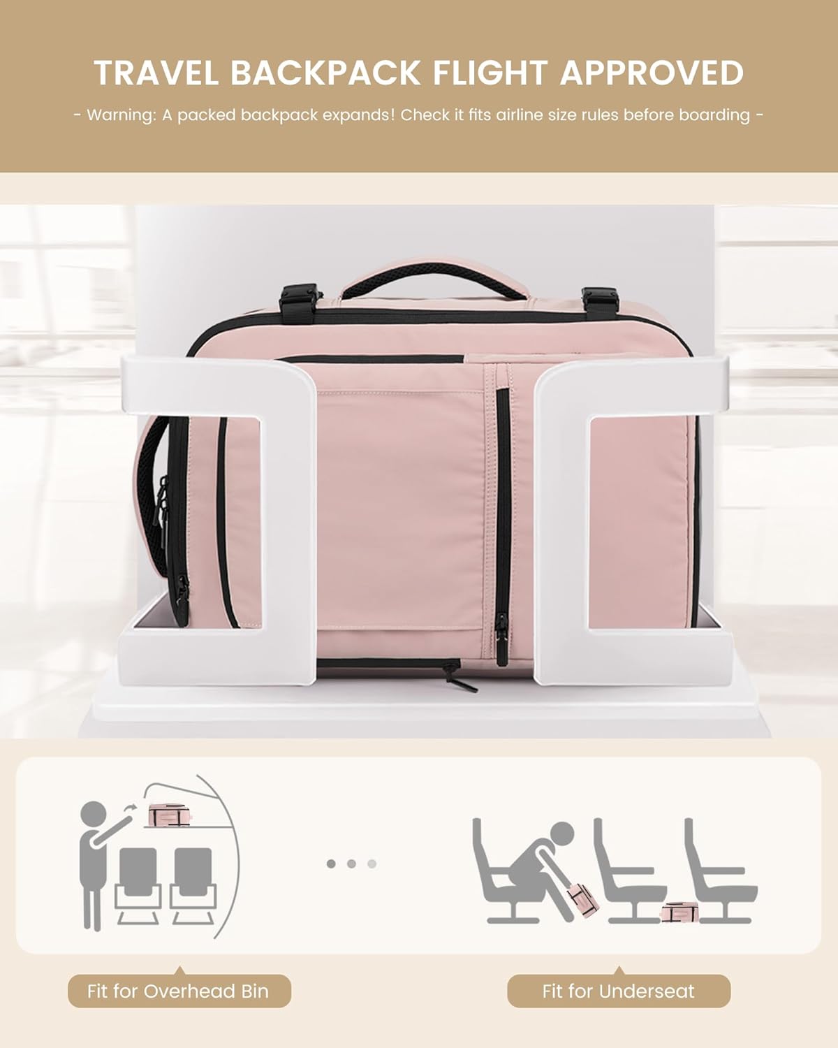 LOVEVOOK Travel Backpack for Women & Men, 60L Large Carry On Backpack Airline Approved, TSA Personal Item Weekender Bag, Water Resistant Laptop Backpacks with 3 Packing Cubes for Travel Essentials