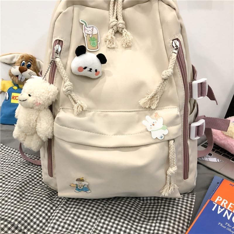 DUSLANG Laptop Backpack For Women Men Travel Daypack, Beige