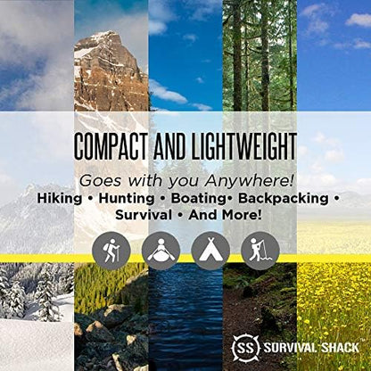 SharpSurvival Shack Emergency Survival Shelter Tent - 2 Person Mylar Tube Tent - Lightweight 8' x 5' All Weather Waterproof Shelter Conserves Heat - Reflective Tents for Camping/Hiking and More