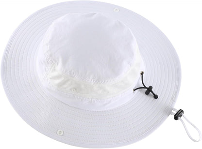 Home Prefer UPF50+ Mens Sun Hat Wide Brim Womens UV Protection Beach Bucket Hat for Fishing Hiking Snap Up Cowboy Hat