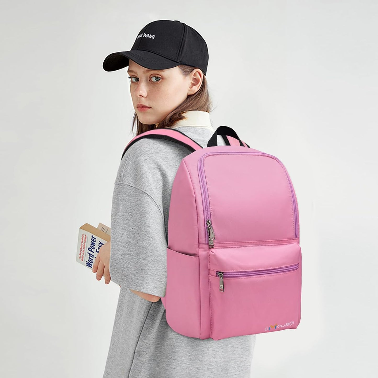 OMOUBOI Casual Daypacks Superbreak Backpack 14 inch Laptop Backpack for Women & Men Fits Tourism Business (Pink)