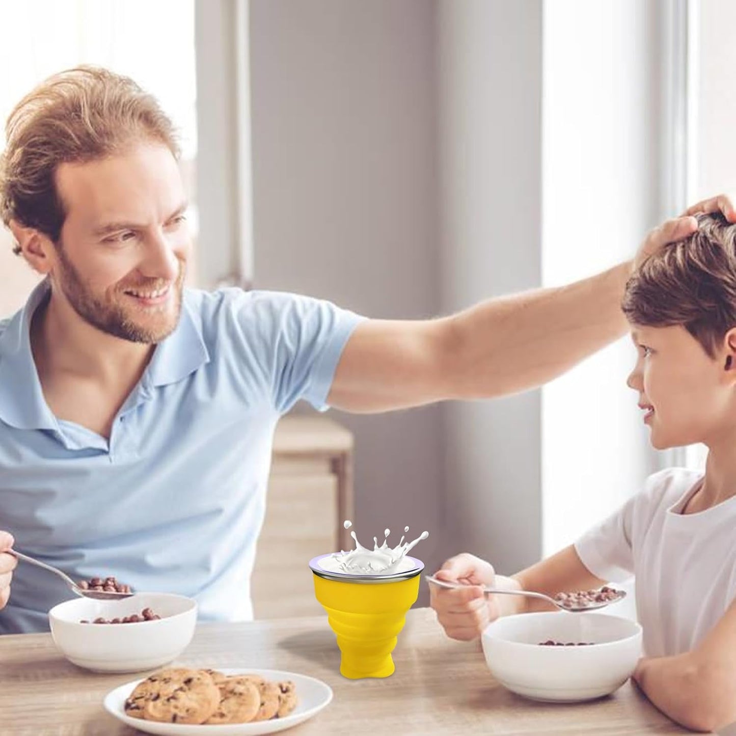 Collapsible Cup - Silicone Foldable Cup-Expandable Folding Drinking Reusable Portable Mugs Cups For Travel, Camping, Hiking, Survival, Car, Picnic, Beach, Holiday Vacation, Outdoor Sports Yellow