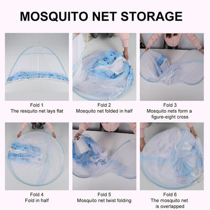 Pop-Up Mosquito Net Tent for Beds, Portable Folding Design with Net Bottom Bedroom and Outdoor Trip for Baby Adults, Easy to Install and Wash for Twin to King Size Bed 79 x71x59 inch (A)