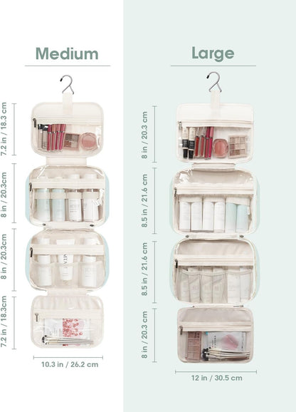Travel Toiletry Bag for Women Large Hanging Makeup Bag Organizer Toiletries Bag for Full Size Essentials Accessories Cosmetics (Mint Green (Large))