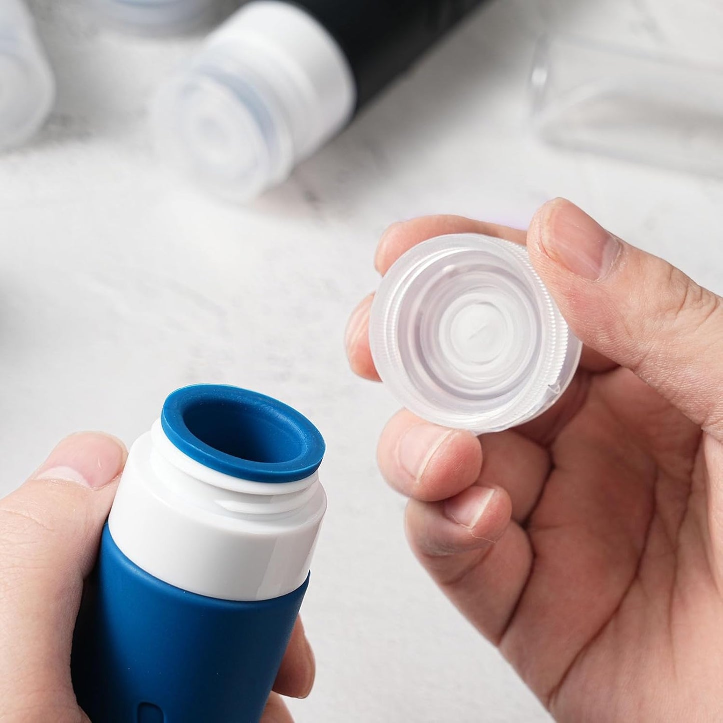 18 Pack travel Bottles for Toiletries, TSA Approved Silicone Travel Containers Leak Proof Refillable Travel Accessories for Shampoo Conditioner Lotion Body Wash(Multicolored J)