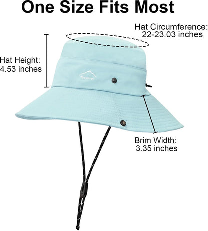 Sun Hats for Women Bucket Hat UV Protection Fishing Hat Wide Brim Safari Hats 2 in 1 Zip-Off Sun Visor Hats UPF 50+