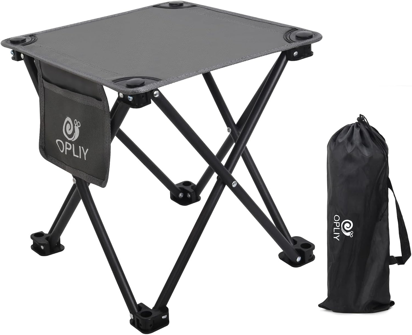Opliy Camping Stool, Folding Small Chair Portable Camp Stool for Camping Fishing Hiking Gardening and Beach, Camping Seat with Carry Bag (Gray)