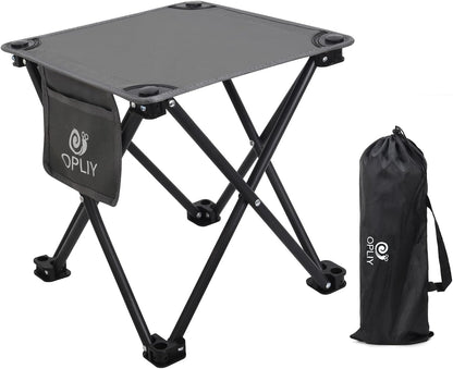 Opliy Camping Stool, Folding Small Chair Portable Camp Stool for Camping Fishing Hiking Gardening and Beach, Camping Seat with Carry Bag (Gray)