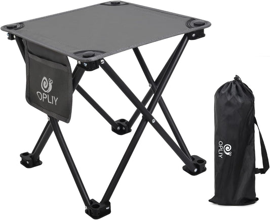Opliy Camping Stool, Folding Small Chair Portable Camp Stool for Camping Fishing Hiking Gardening and Beach, Camping Seat with Carry Bag (Gray)