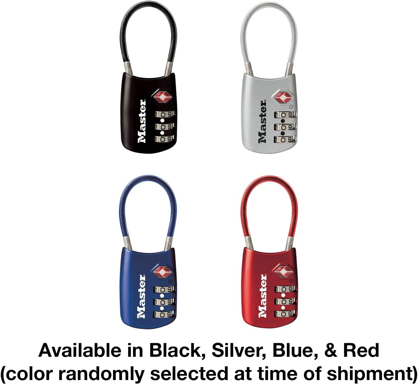 Master Lock TSA Set Your Own Combination Luggage Lock, TSA Approved Lock with Code for Luggage, Bags, Suitcase, and Backpacks, (Color May Vary), ‎4688D