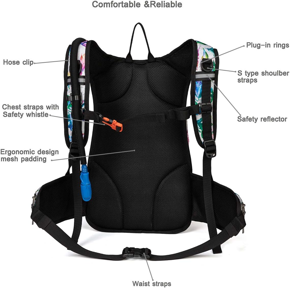 Hydration Pack Backpack with 3L Water Bladder for Men & Women, Hiking Daypack with Thermal Insulation | Running, Cycling, Camping, Skiing, Outdoor Activities