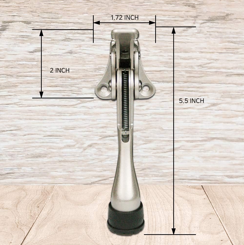 Door Stopper, One-Touch semi-Automatic Metal Door Stopper, with Non-Slip Rubber Tip for Wood, Concrete, Tiled, and Carpeted Floors (4inch x 20pack, Brown)