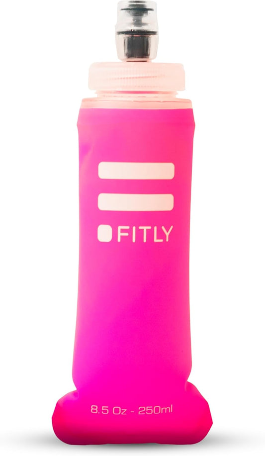 FITLY Soft Flask - Shrink As You Drink Soft Water Bottle for Hydration Pack - Folding Water Bottle Ideal for Running, Hiking, Cycling, Climbing & Rigorous Activity