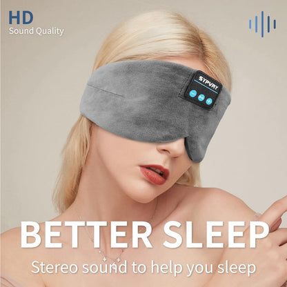 Sleep Eye Mask with Bluetooth Headphones, SYPVRY Wireless Headphones Bluetooth Silk Sleep Mask Blackout Blindfold, Bluetooth Eye Mask for Sleeping with Microphone