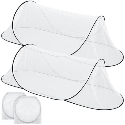 2 Pcs Large Pop up Mosquito Tent Portable Foldable Mosquito Bug Net for Bed Camping Travel Patio Outdoor 78 * 31 * 22 Inch Bug Netting Mesh Tent Canopy for Adults Baby Bedroom