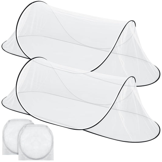 2 Pcs Large Pop up Mosquito Tent Portable Foldable Mosquito Bug Net for Bed Camping Travel Patio Outdoor 78 * 31 * 22 Inch Bug Netting Mesh Tent Canopy for Adults Baby Bedroom